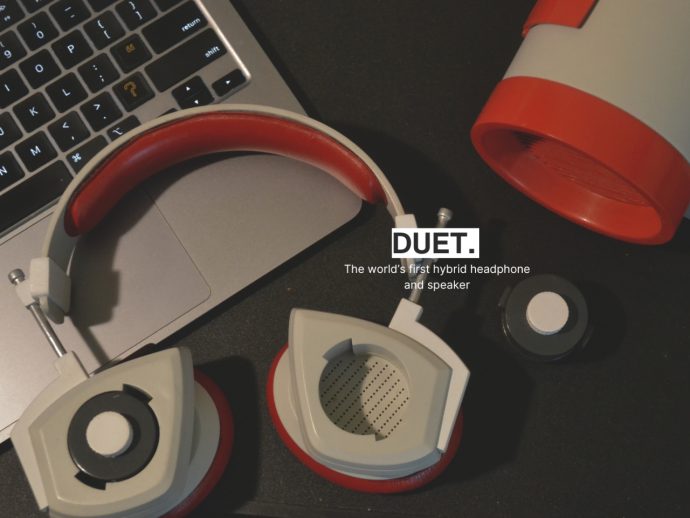 DUET concept is a hybrid headphone and speaker in one