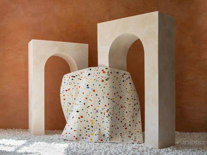Julia Kononenko’s gorgeous carpet takes inspiration from colorful terrazzo flooring