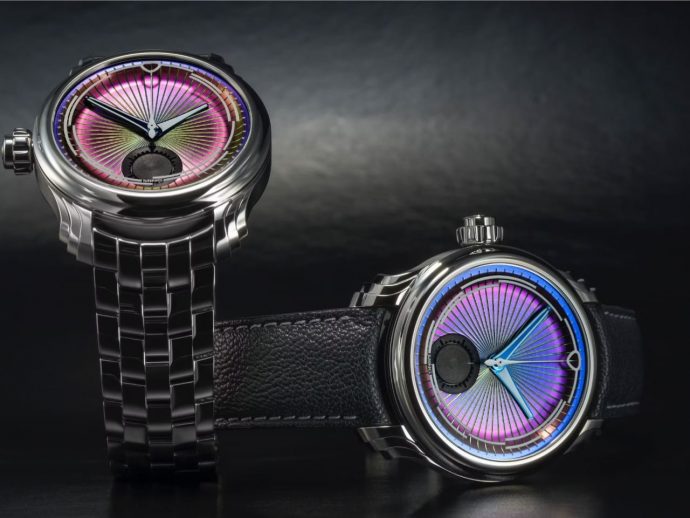 Swiss Destro Chronograph Uses Color-Shifting Technology to Transform Traditional Watchmaking Into Living Art