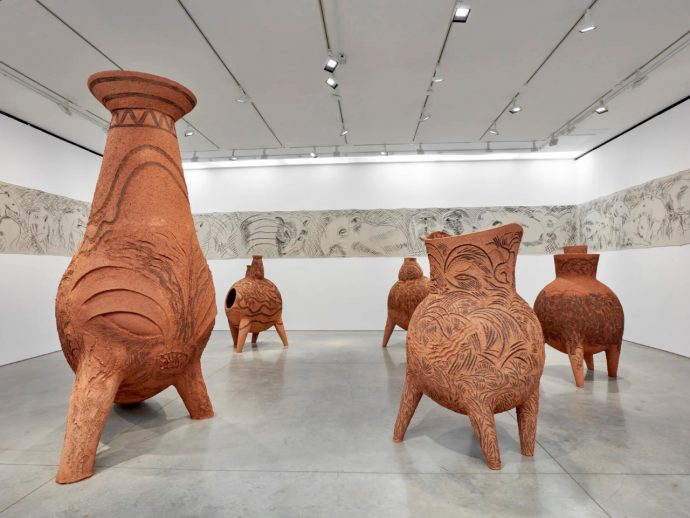 Gabriel Chaile’s Marianne Boesky Gallery exhibit blends indigenous form, protest, and storytelling
