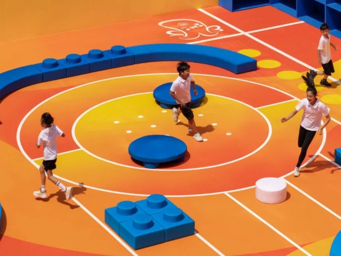 LEGO + Nike turn Shanghai schoolyard into a colorful play-sport hub