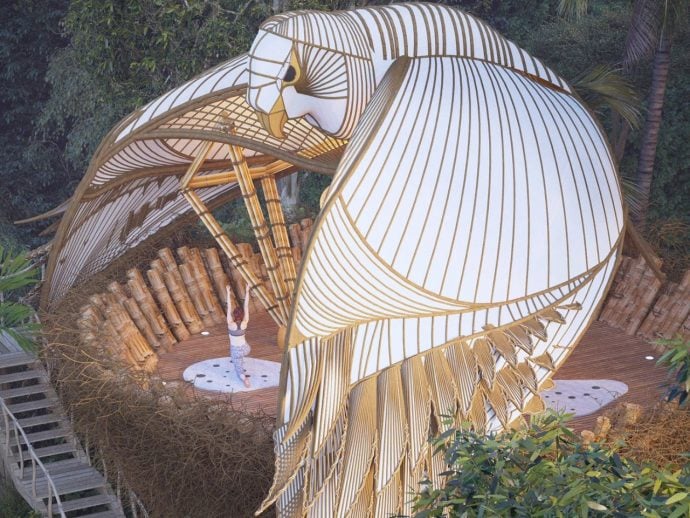 The Bamboo Yoga Deck Creates a Nest of Serenity and Sustainable Wellness in Nature