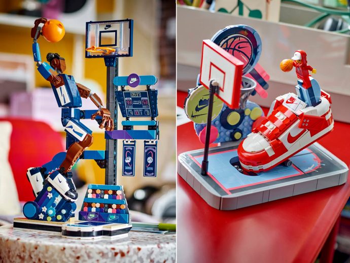 Two new LEGO Nike sets rise up for slam dunk, fans gear up to build their own court victory