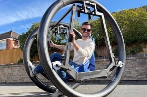 DIY Diwheel uses 60kW Motorcycle Power and Tank Steering… but will it drive?
