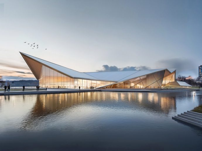 This Bronx Community Center Folds Like Origami to Blend Three Spaces Seamlessly