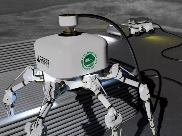 Charlotte the consctruction robot tries to build the future on earth and beyond
