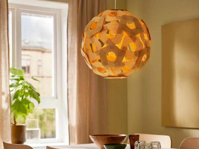 IKEA ÖDLEBLAD Lamp Puts a Twist on Flatpack Lighting and the Allen Key