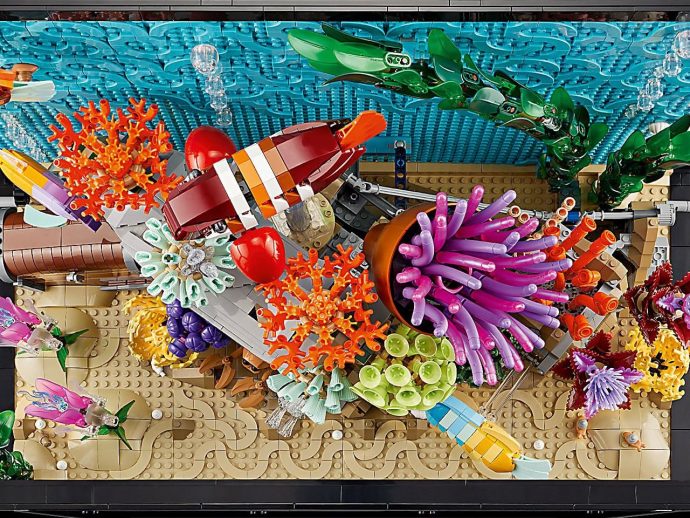 LEGO’s 4,154-Piece Tropical Aquarium Transforms Brick Building Into Living Kinetic Sculpture