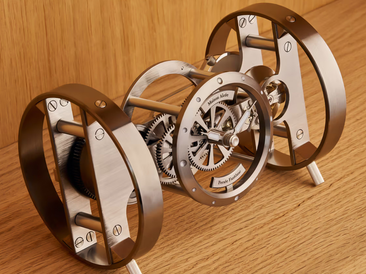 Maison Alcee Persee Fantome Limited Edition for Hodinkee puts you in-charge of building your own desk clock - Yanko Design