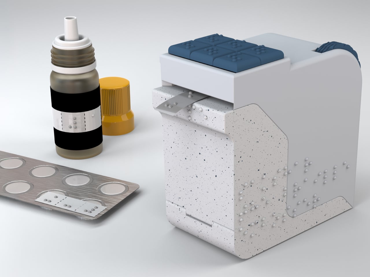 Mechanical Braille Embosser Labels Medicine, Food With No Power - Yanko Design