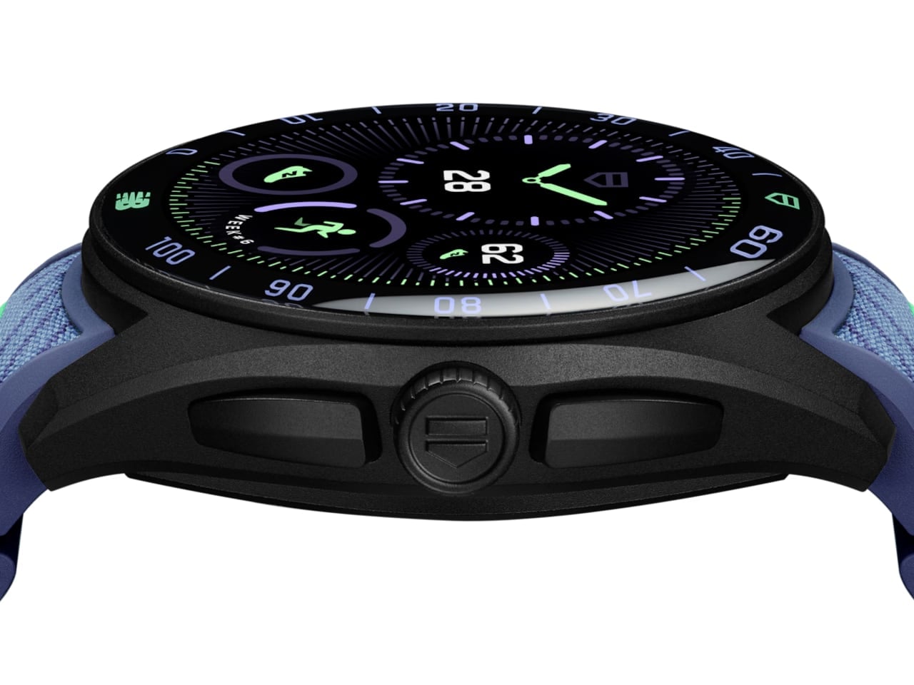 Los detalles de la caja de titanio del TAG Heuer E5 muestran la artesanía relojera suiza y la calidad de los materiales.