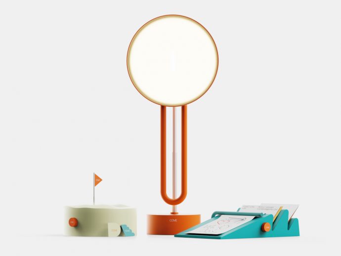 This Deskterior Set Has a Sun Lamp, Wave Holder, and Sandcastle Bank