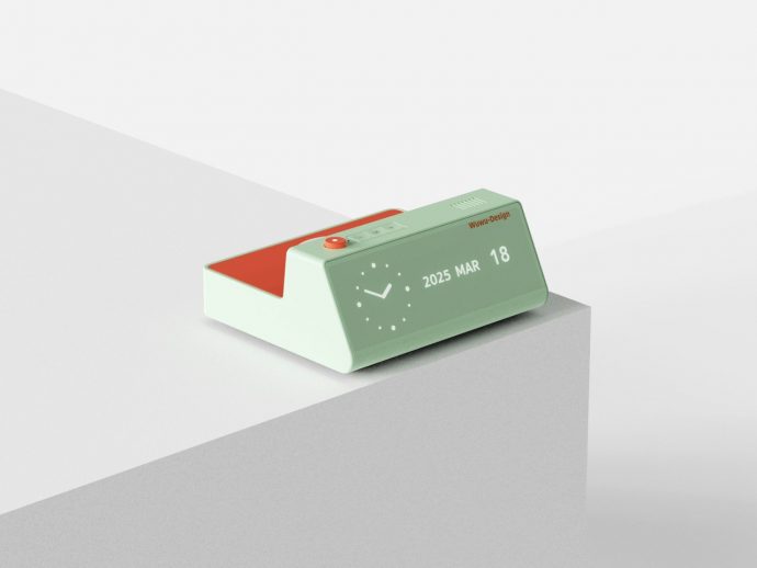 This Dieter Rams-Inspired Desk Clock Hides a Wireless Charger on Top