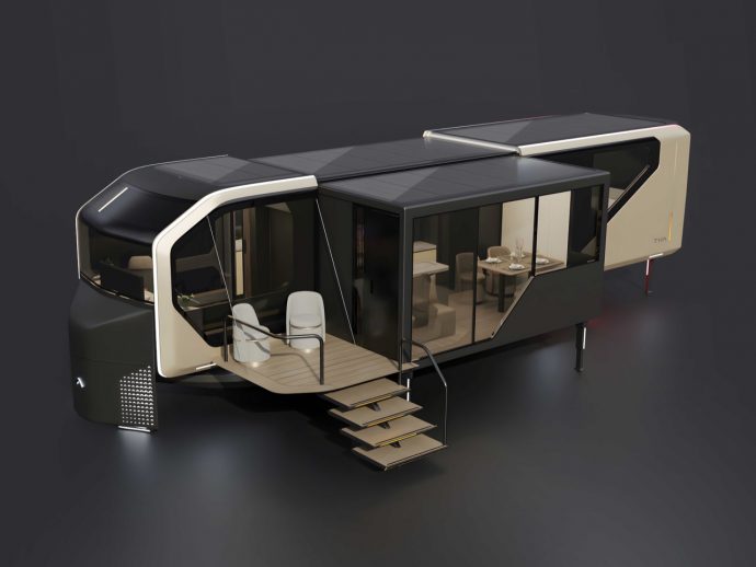 Pininfarina’s Foldable Trailer Homes combine Electric Mobility and Off-Grid Luxury Living
