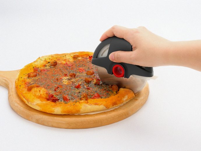 This Pizza Cutter Looks Like a Tiny Circular Saw
