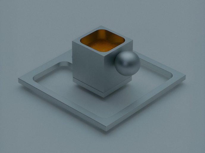 UNAVELA Machined This Cube Espresso Cup From One Aluminum Block