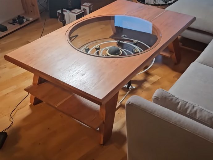 YouTuber custom-builds coffee table with functional star system around an exploding sun