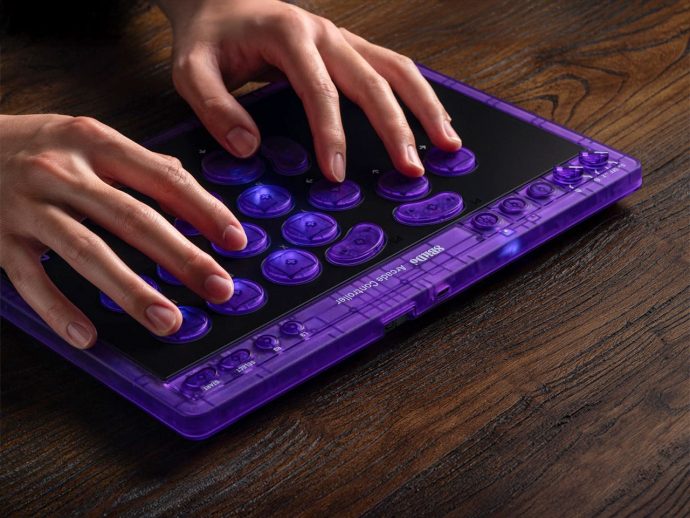 8BitDo Partners with Pro Esports Players Vxbao and Zhen for $95 Transparent Purple Arcade Controller