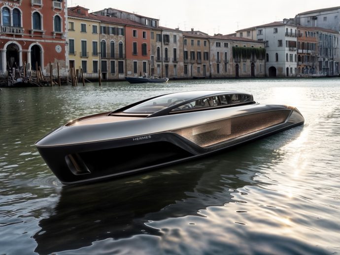 The Hermes Yacht Concept Has Bronze Panels and a Glass Canopy, and It’s Stunning