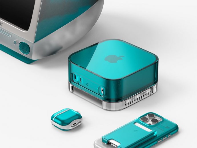 This transparent Spigen shell turns your Mac mini into a tiny iMac G3 and I kind of love it