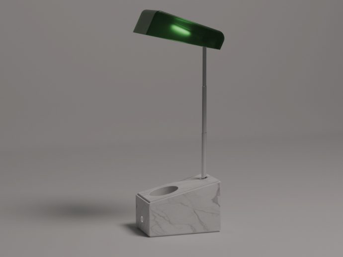 EMIT Marble Lamp Rises for Work, Glows Green When You’re Done