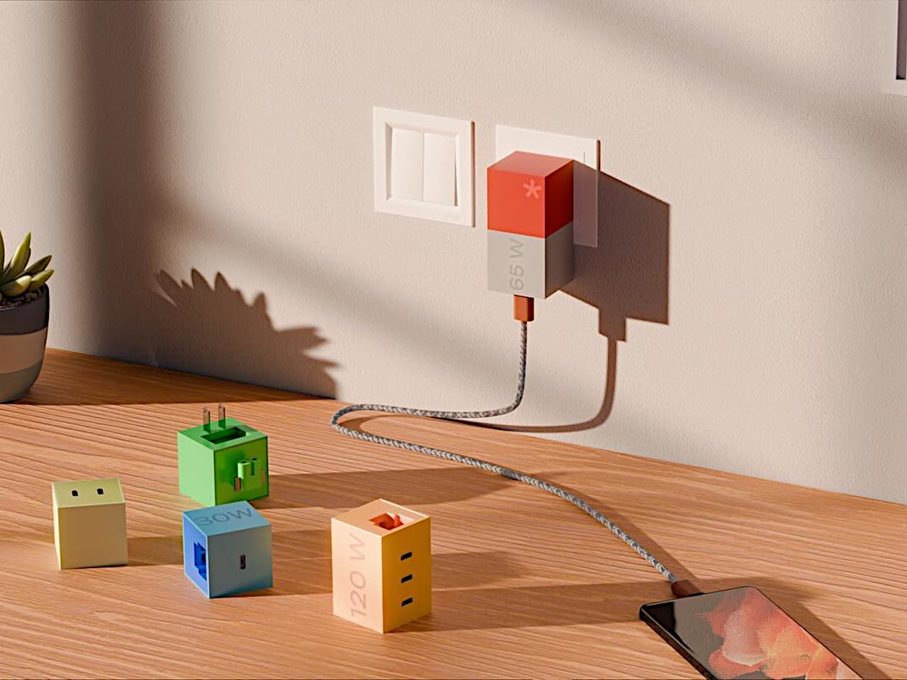GaN Charger Lets You Swap Plugs, Stack Blocks, Pick Your Wattage - Yanko Design