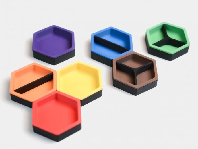 Hexagon Board Game Trays Make Perfect Magnetic Desk Organizers