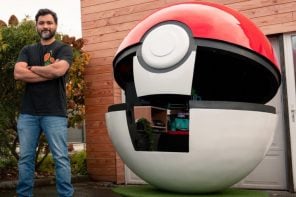 Human-Sized Pokéball Stands At 6 Feet Tall (And Has A Gaming Room Inside)