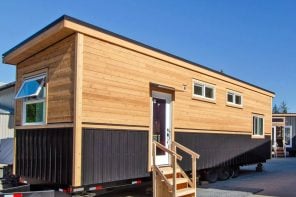 This Extra-Wide Tiny House Has A Ground-Floor Bedroom & A Real Bathtub