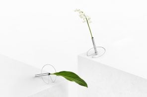 Lotus Effect Vase Lets Stems Drift Across Edges Like Leaves on Water