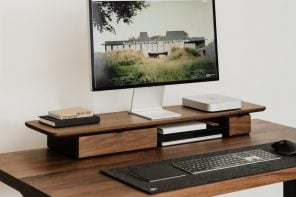 Oakywood Desk Shelf Pro Holds 100kg and Hides Clutter in Wood Drawers