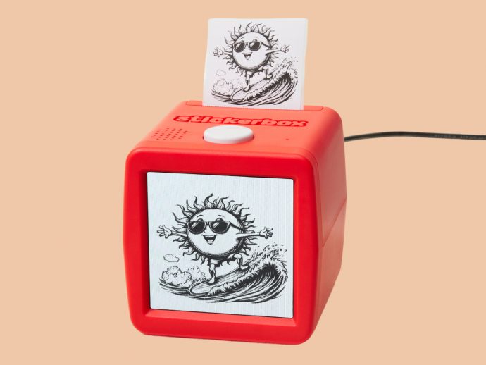 Stickerbox: Kids Say an Idea, AI Prints It as a Sticker in Seconds