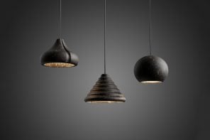 These Pendant Lamps Are Cast From Recycled Lava in 8mm Thin Shells
