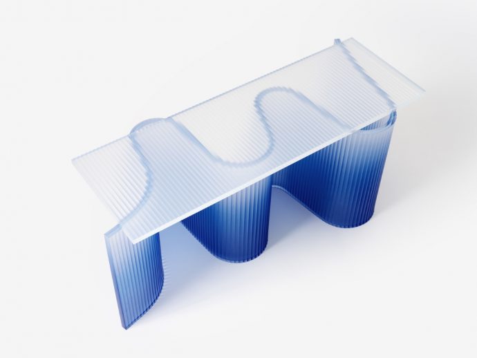This Sculptural Bench Captures Sardinia’s Sea in Recycled Resin