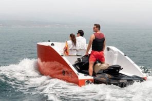 This Yacht is actually powered by a Detachable Jet-ski