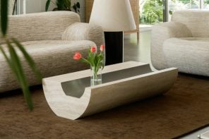 Tom Black Carves Travertine Tables That Look Like They’re Floating