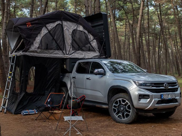 Turkish RV maker just dropped ‘most durable and lightest’ full-bodied pickup camper with unfurling rooftop tent