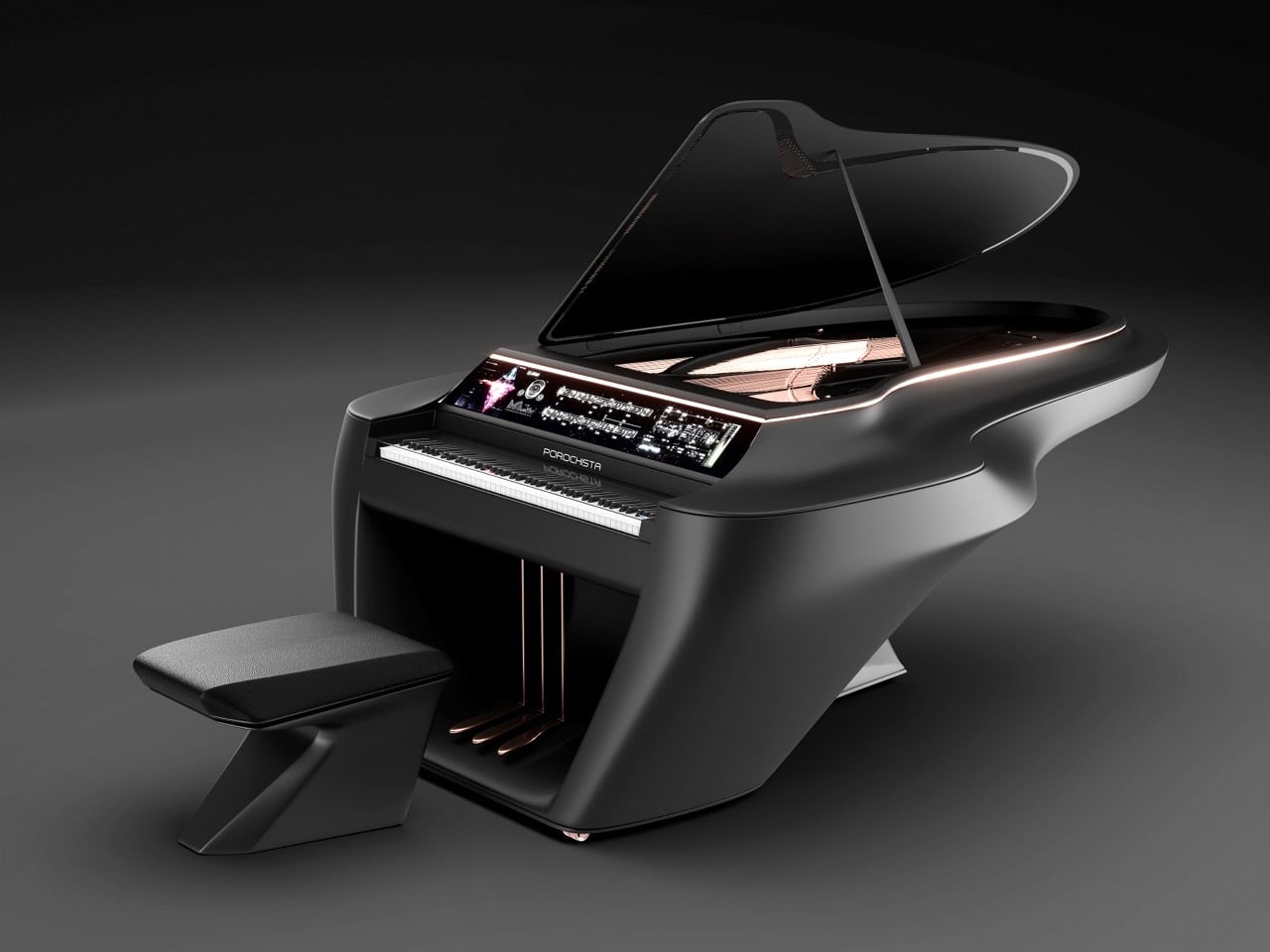 yankodesign.com - Sarang Sheth - This Grand Piano Has a 20' Touchscreen, and a Design Worthy Of A Supercar Showroom