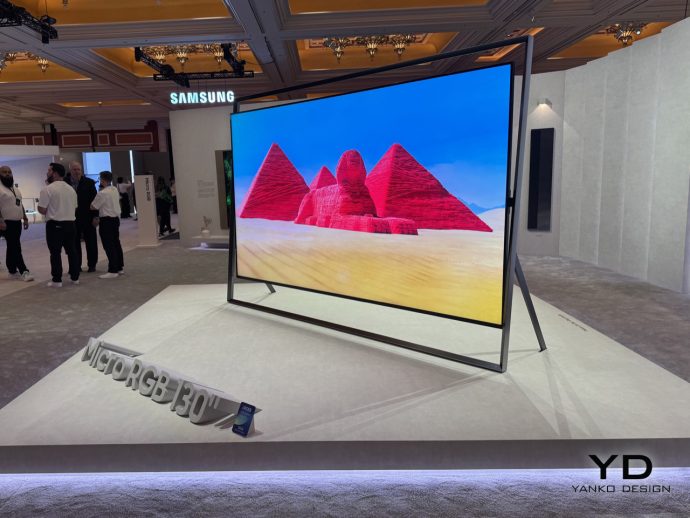 I saw Samsung’s 130‑inch Micro RGB easel TV at CES 2026 and now regular screens feel tiny