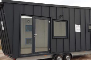 Dark Vader Tiny Home Crosses to the Dark Side of Small Living with Bold Black Design