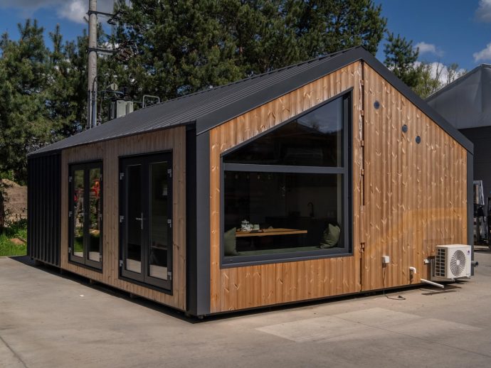 Vagabond Haven’s Evergreen Trades Wheels for Space in Modular Tiny House Debut