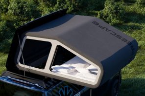 Freescape puts side-extending inflatable pop-up roof on a Ford camper van
