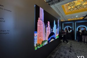 Samsung unveils foldable 140-inch TV with extended display bezel around the corners at CES 2026