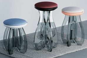 Someone Made a Flat-Pack Stool from Glass That Loops Like Frozen Water