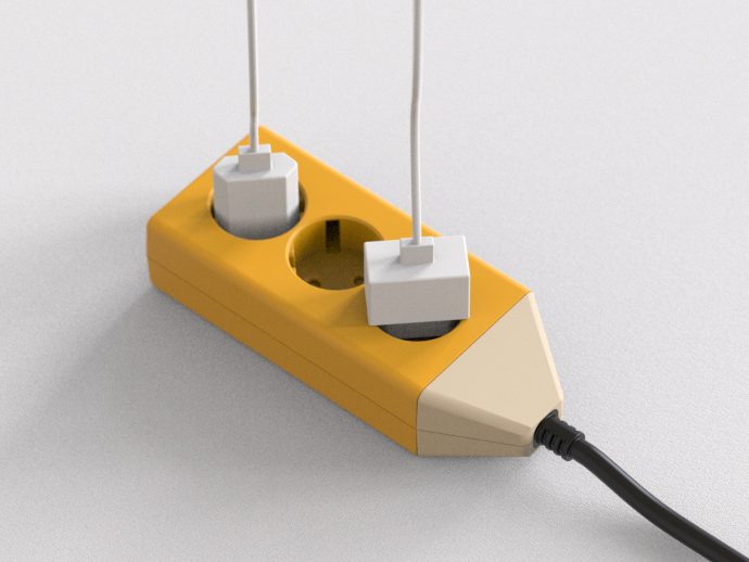 This Power Strip Looks Like a Pencil with a Cable That Draws a Line