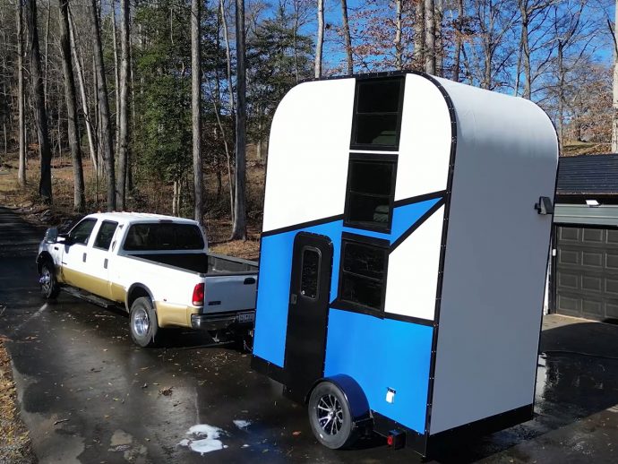 This 3-Storey DIY Camping Trailer Is As Tall As A Semi-Truck And It’s Legal