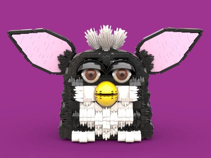 This LEGO Furby 30th Anniversary Build Comes With Working Eyes and a Secret Agent Hidden in Its Head