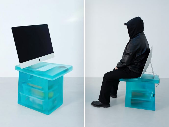 This Resin Chair Has a Real iMac, Magic Keyboard, and Mouse Sealed Inside It… Because ‘Art’