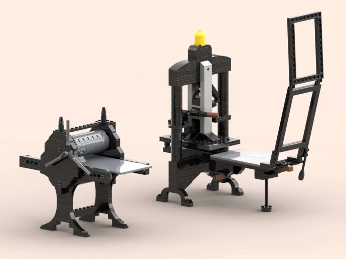 Someone Built a Working Mini Printing Press Out of LEGO and You Can Operate It