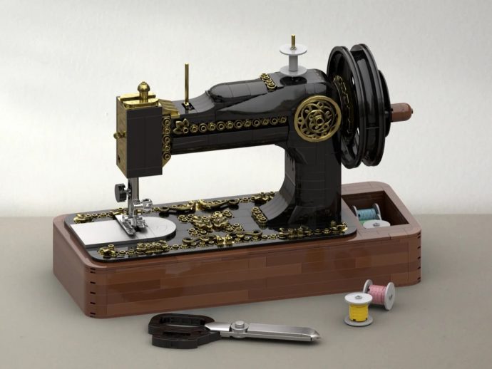 Functional LEGO Sewing Machine actually moves a needle up and down when cranked